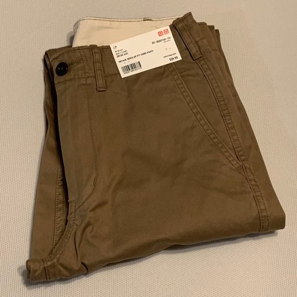 Uniqlo MEN SKINNY FIT 2-WAY STRETCH CHINO PANTS Brown W 28 X L 34" - Picture 2 of 11